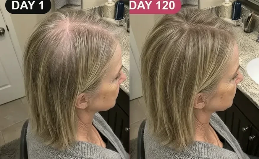 Day 1 versus day 120: a thinning part line followed by fuller-looking hair